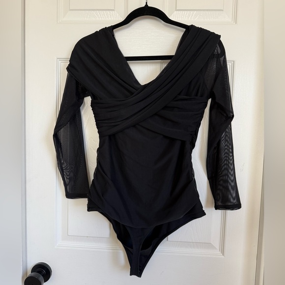 Abercrombie & Fitch Black Draped Bodysuit - Picture 3 of 5
